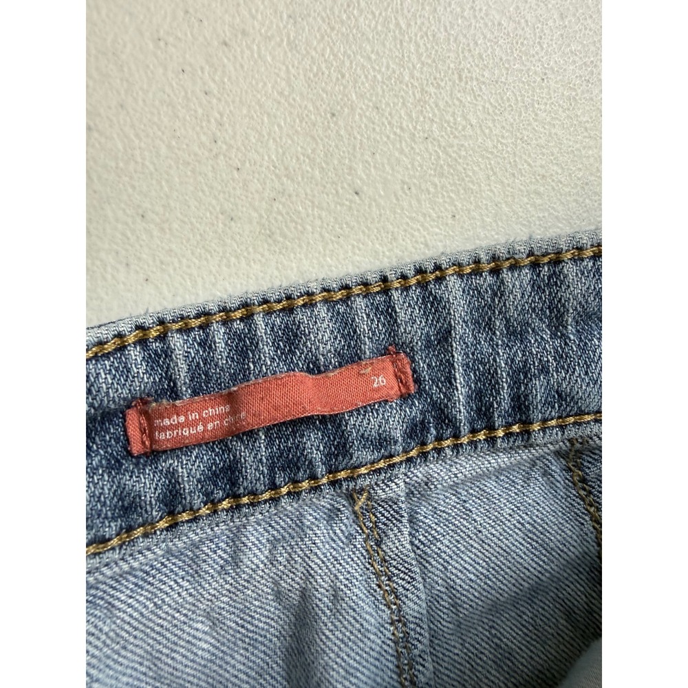 Pilcro Anthropologie Womens 26 Wide Leg Barrel Jeans High Rise Light Wash Crop - Picture 6 of 16